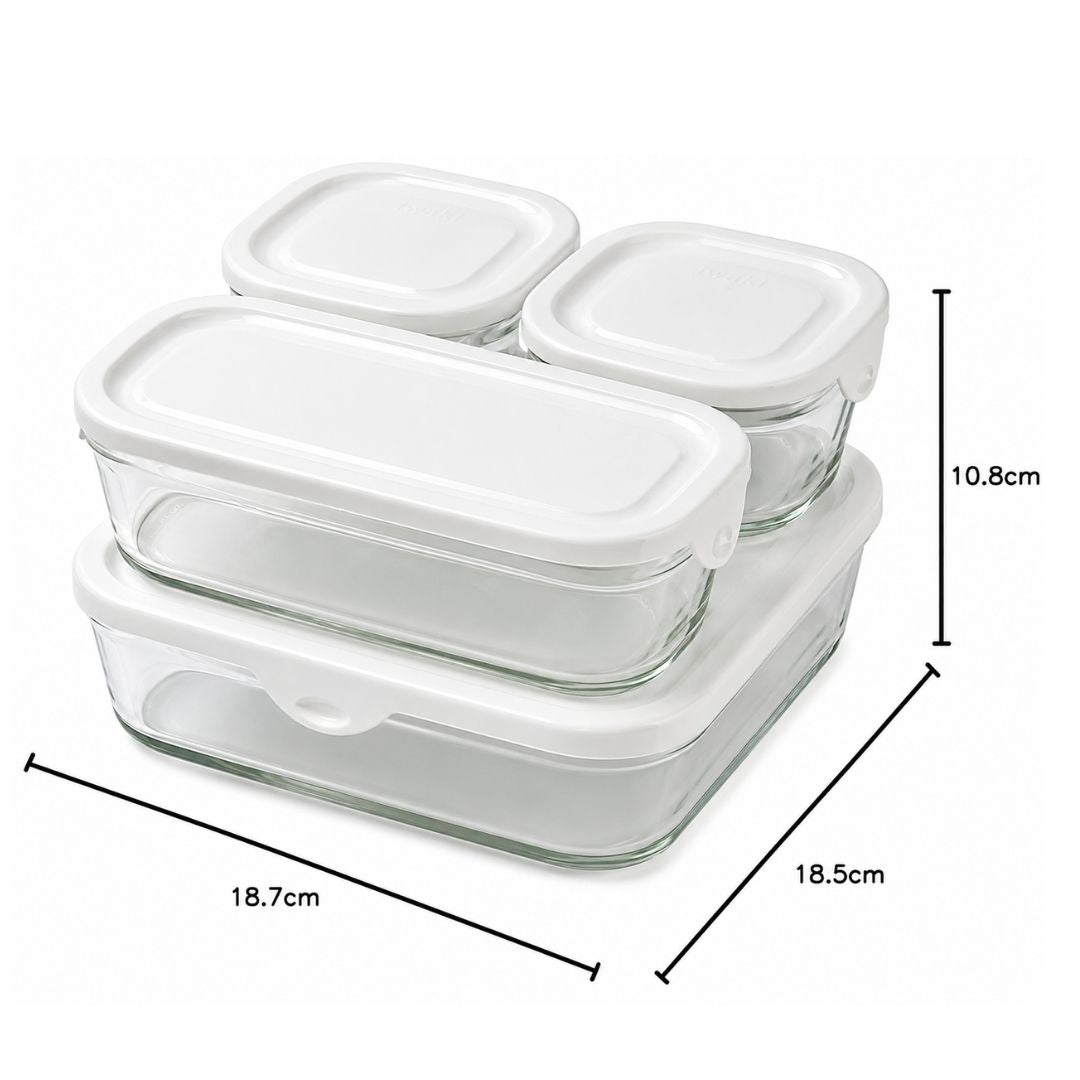 Glass Container Set - 4 Pc