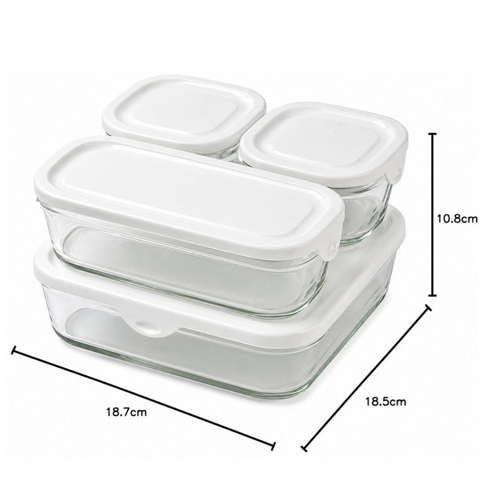 Glass Container Set - 4 Pc