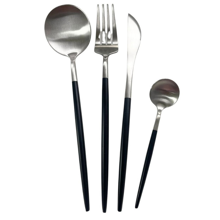 Cutlery Sets - Modern 4pc Silver