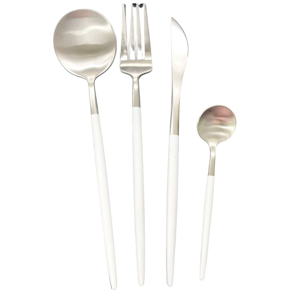 Cutlery Sets - Modern 4pc Silver