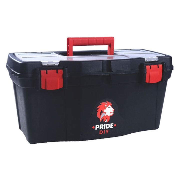 Pride Heavy Duty Plastic Tool Box - Black