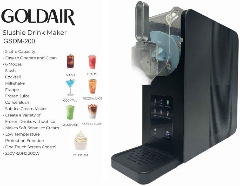 Goldair Slushie & Frozen Drink Maker 6 Preset Modes GSDM-200