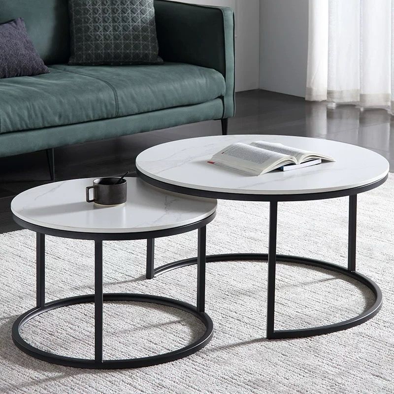 Coffee Table - Angela Nested 2pc Set Black Frame