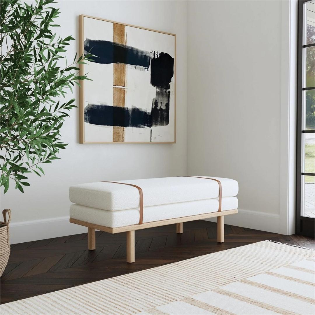 Xavier -  Upholstered Strap Bench