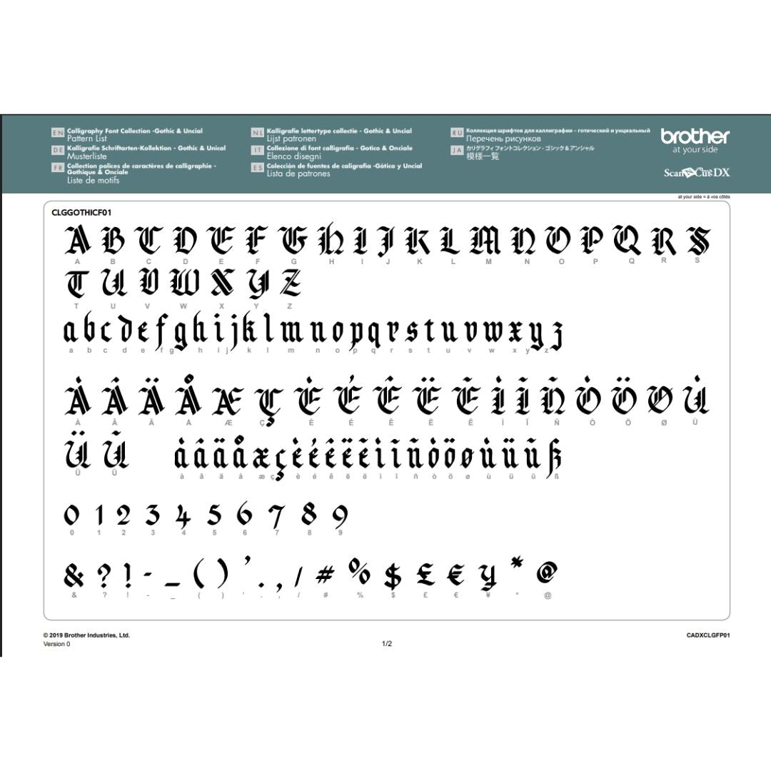Brother ScanNCut - SDX Calligraphy Font Collection