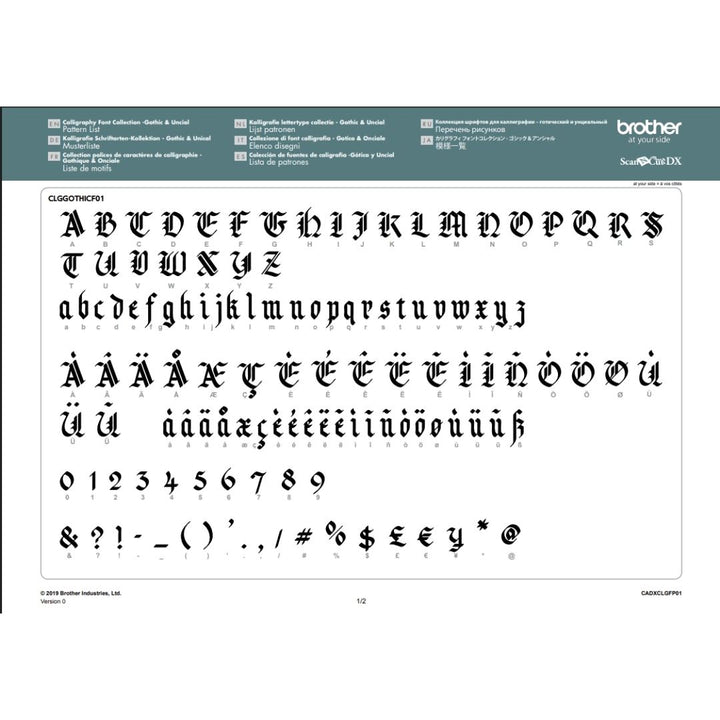 Brother ScanNCut - SDX Calligraphy Font Collection