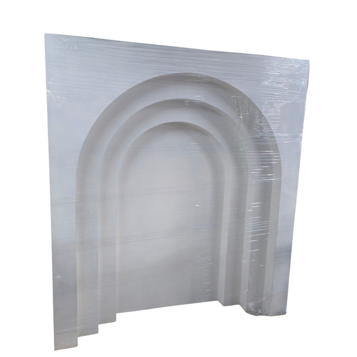 Step Arch – White Layered Backdrop