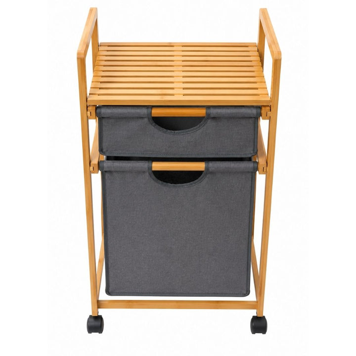 Bamboo Laundry & Storage Organizer with Shelf – 50cm
