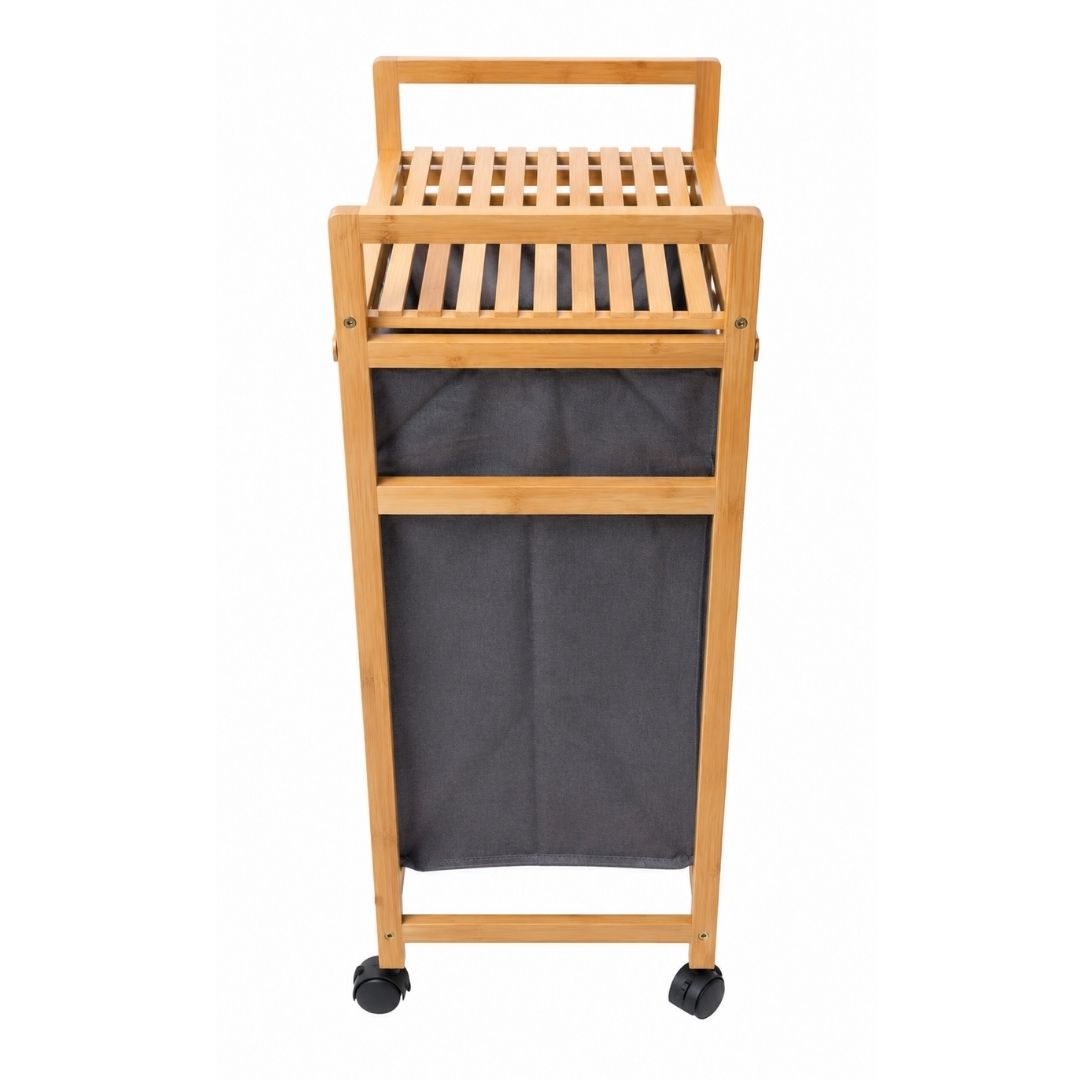 Bamboo Laundry & Storage Organizer with Shelf – 50cm