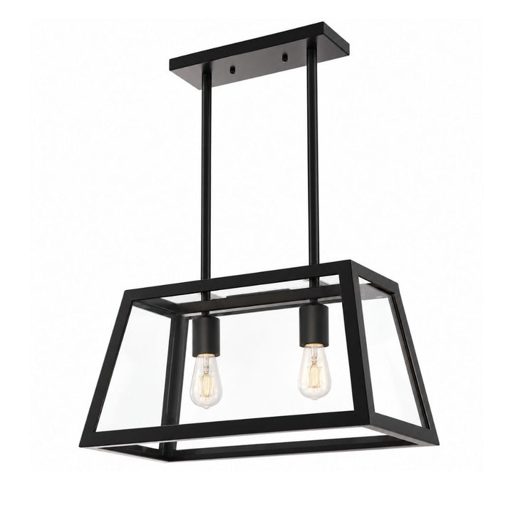 Pendant Light - Black Rectangular Glass / PEN716