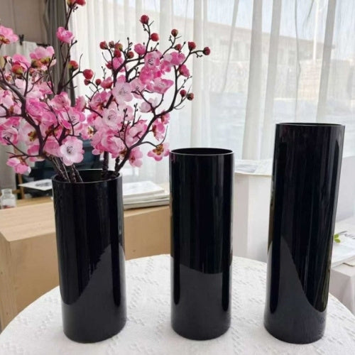 Cylinder Vases - Black Glass
