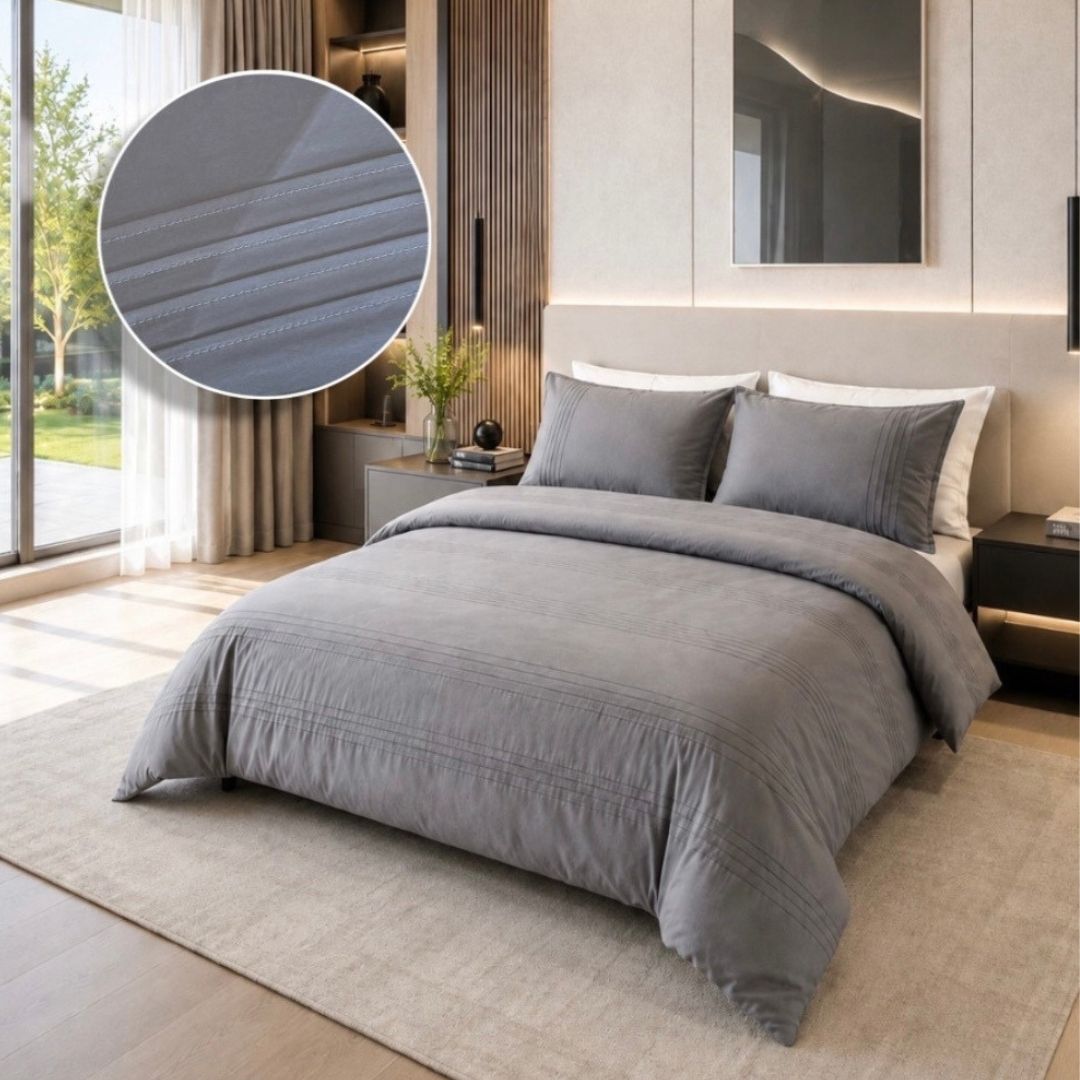 Bedding Set - 100% Cotton Pintuck Range