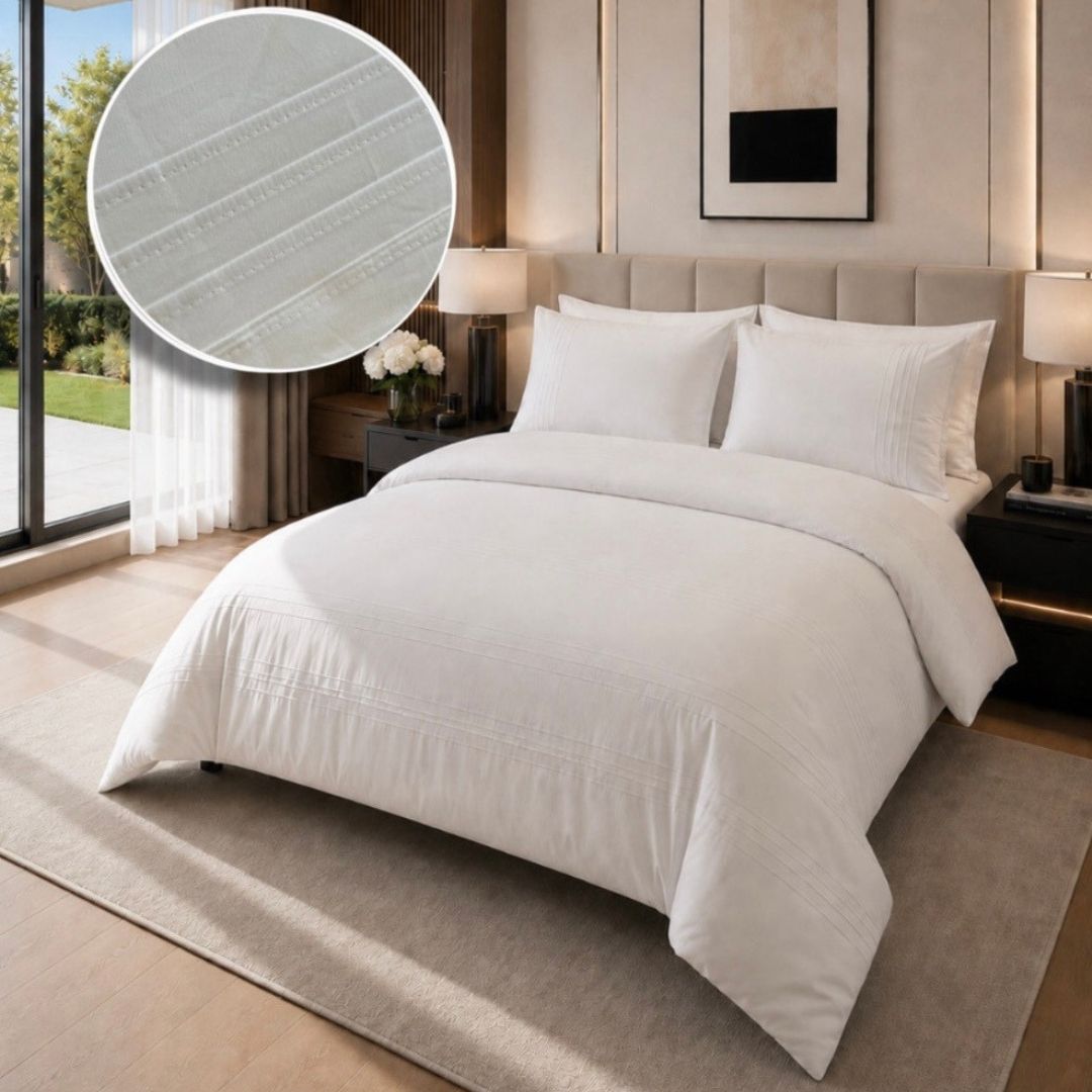 Bedding Set - 100% Cotton Pintuck Range