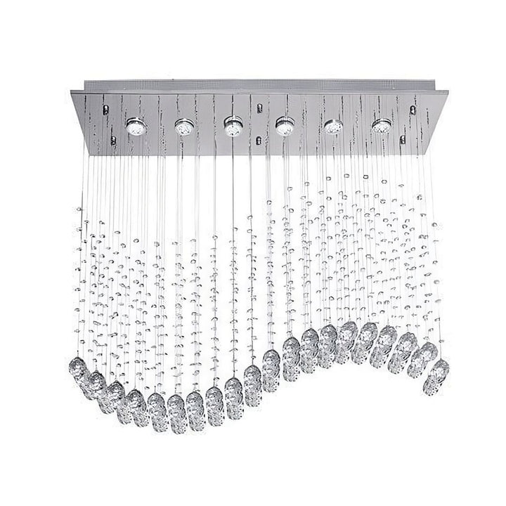 Chandelier Light - Chrome Crystal Wave