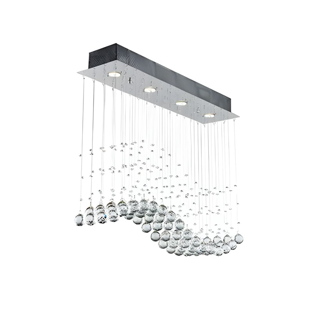 Chandelier Light - Chrome Crystal Wave