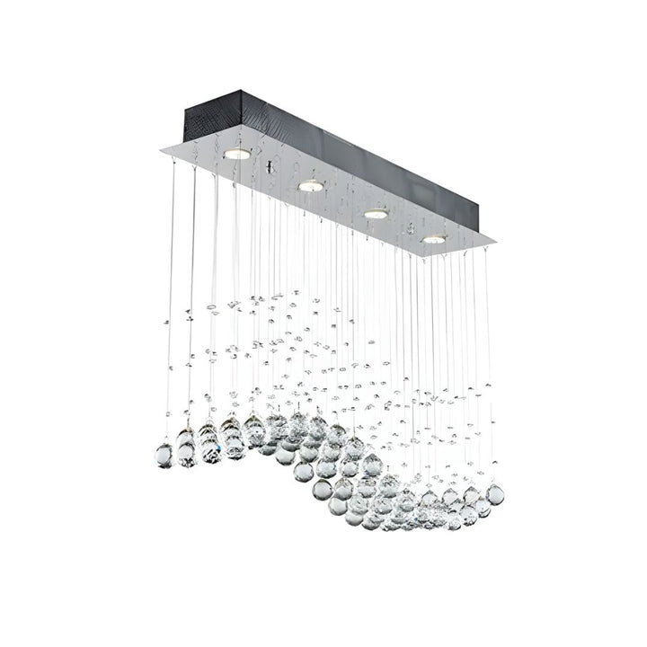 Chandelier Light - Chrome Crystal Wave