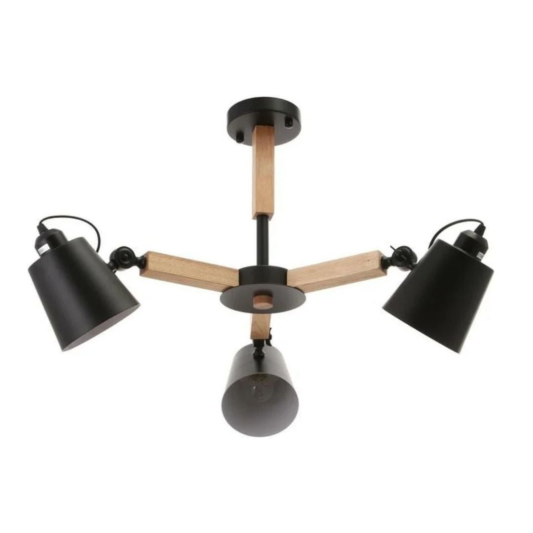 Ceiling Light - 3 Light Nordic Wood