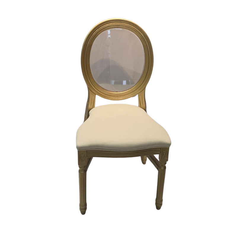 Louis Chair - Plastic Wood Look - Clear Back