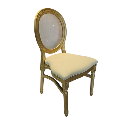 Louis Chair - Plastic Wood Look - Clear Back