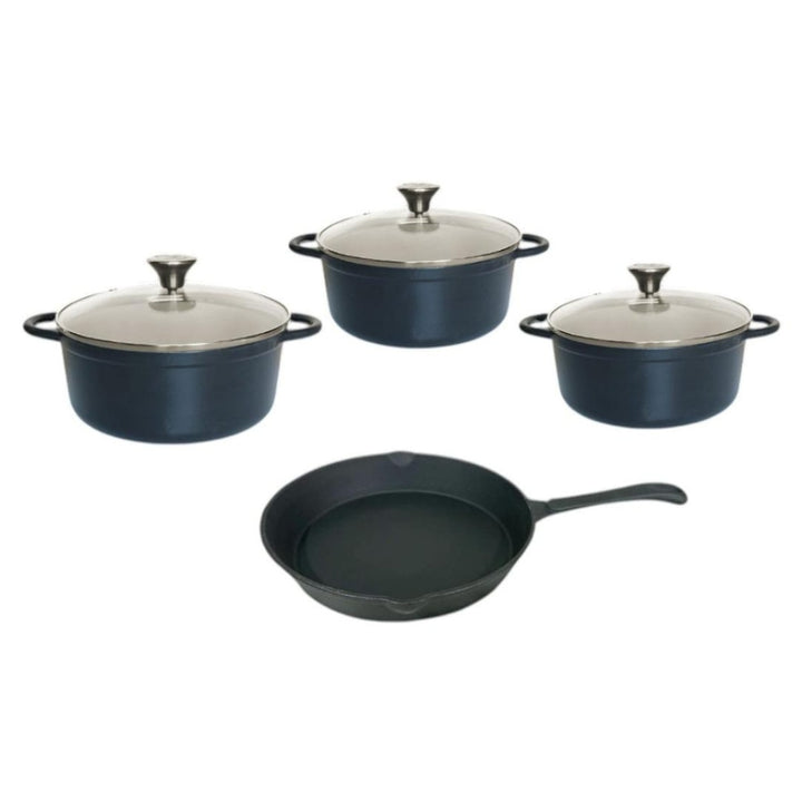 Cast Iron Pot Set - 7pc Continental Glass Lids