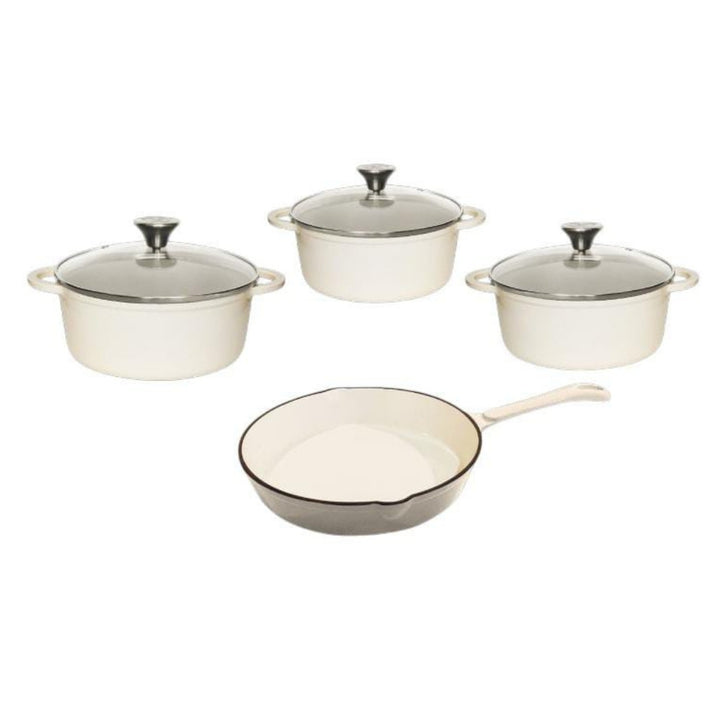 Cast Iron Pot Set - 7pc Continental Glass Lids