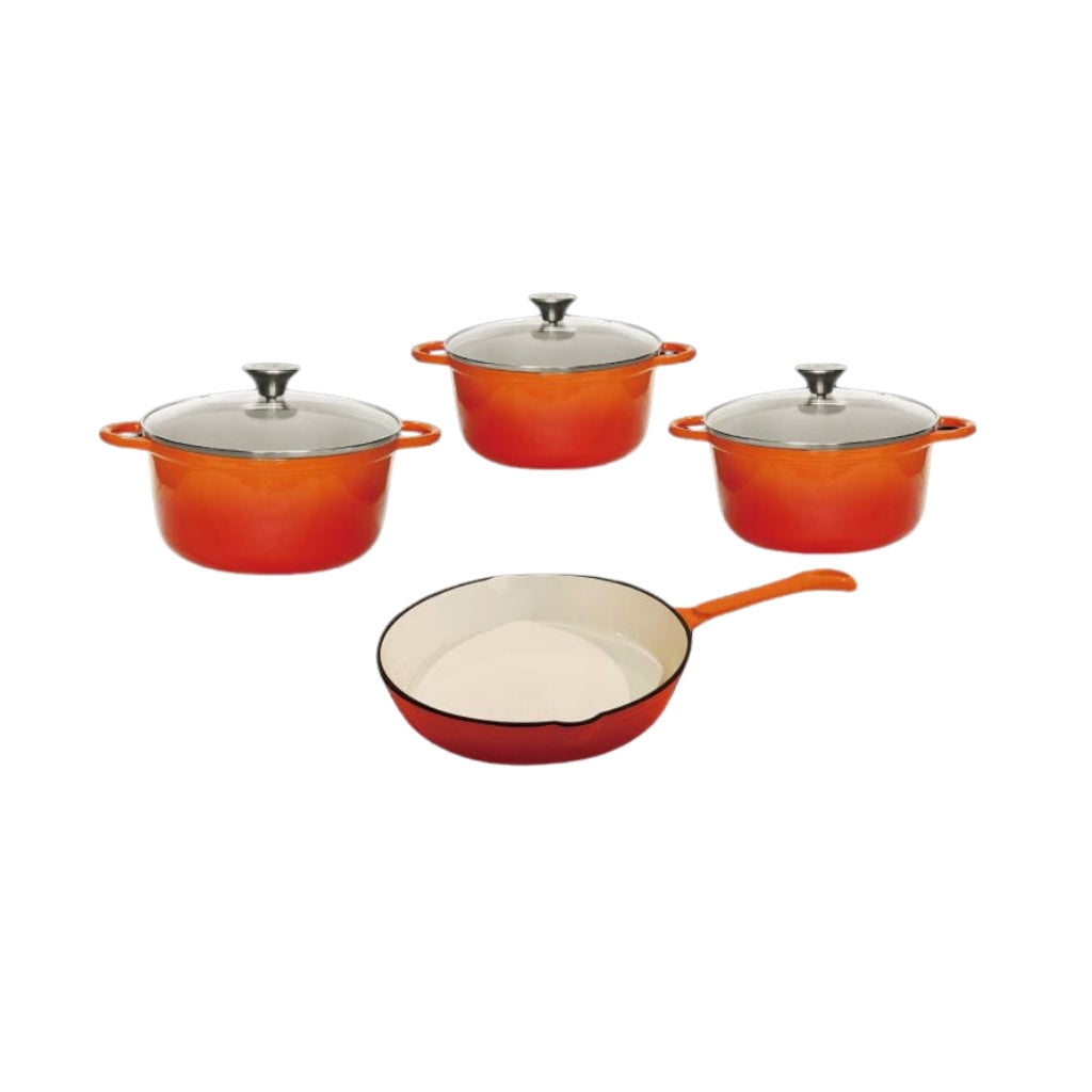 Cast Iron Pot Set - 7pc Continental Glass Lids