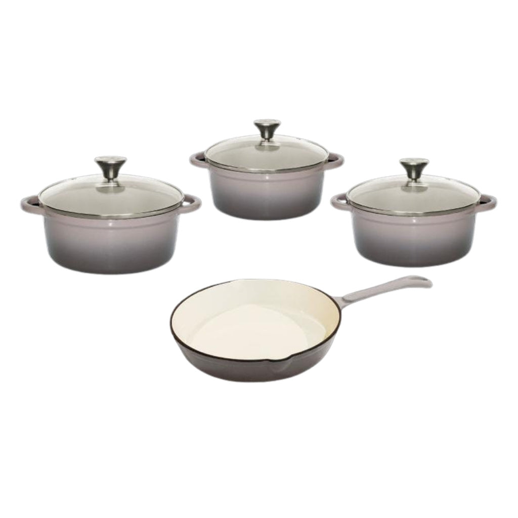 Cast Iron Pot Set - 7pc Continental Glass Lids