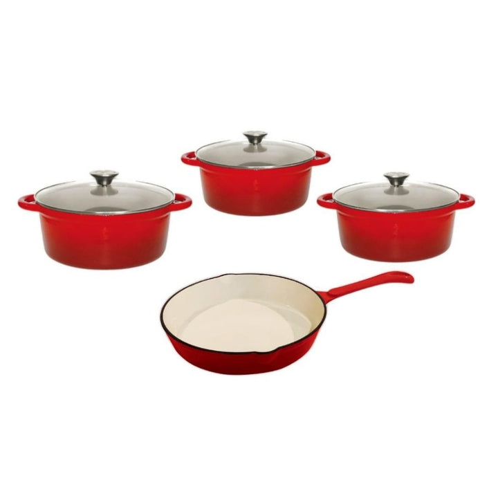 Cast Iron Pot Set - 7pc Continental Glass Lids