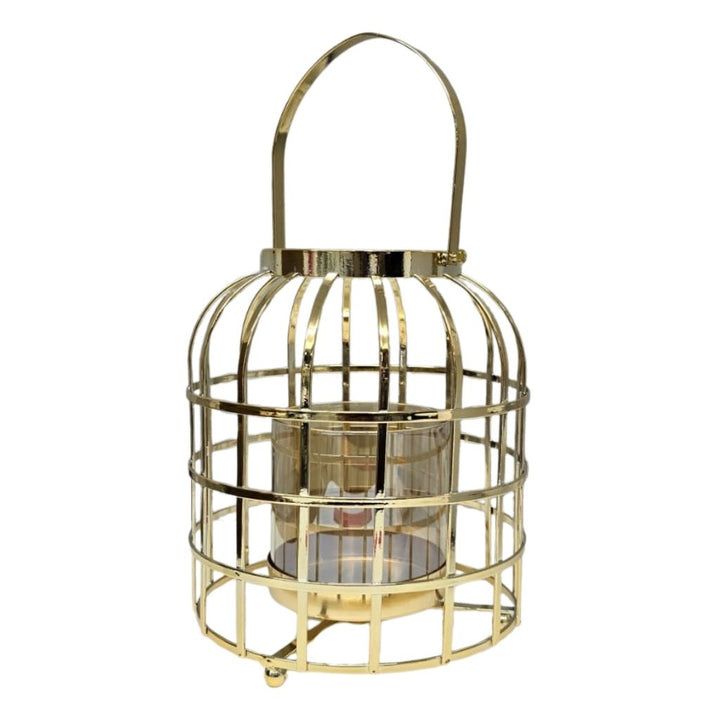 Canary Lantern Gold Cage Candle Holder