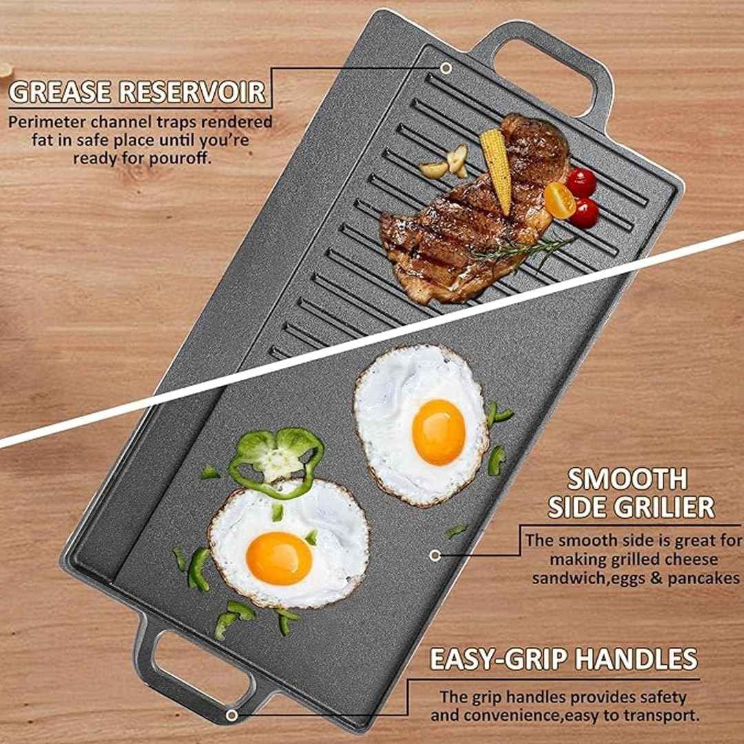 Cast Iron Griddle Pan - Reversible