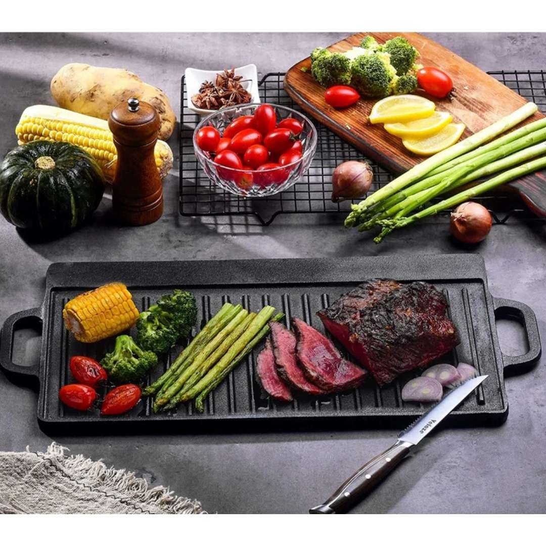 Cast Iron Griddle Pan - Reversible
