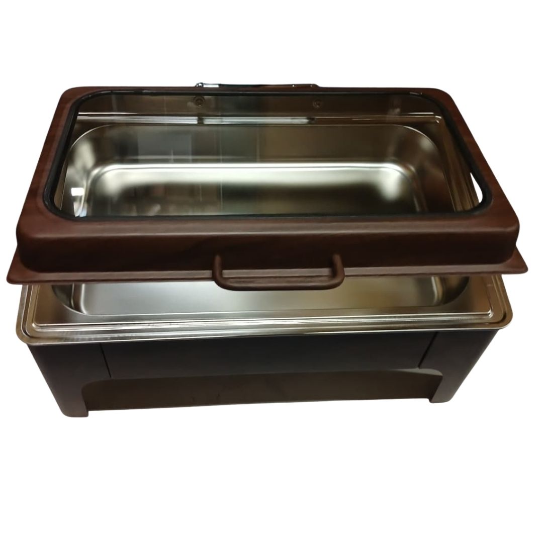 Chafing Dish - Flat Top Wood Look Brown