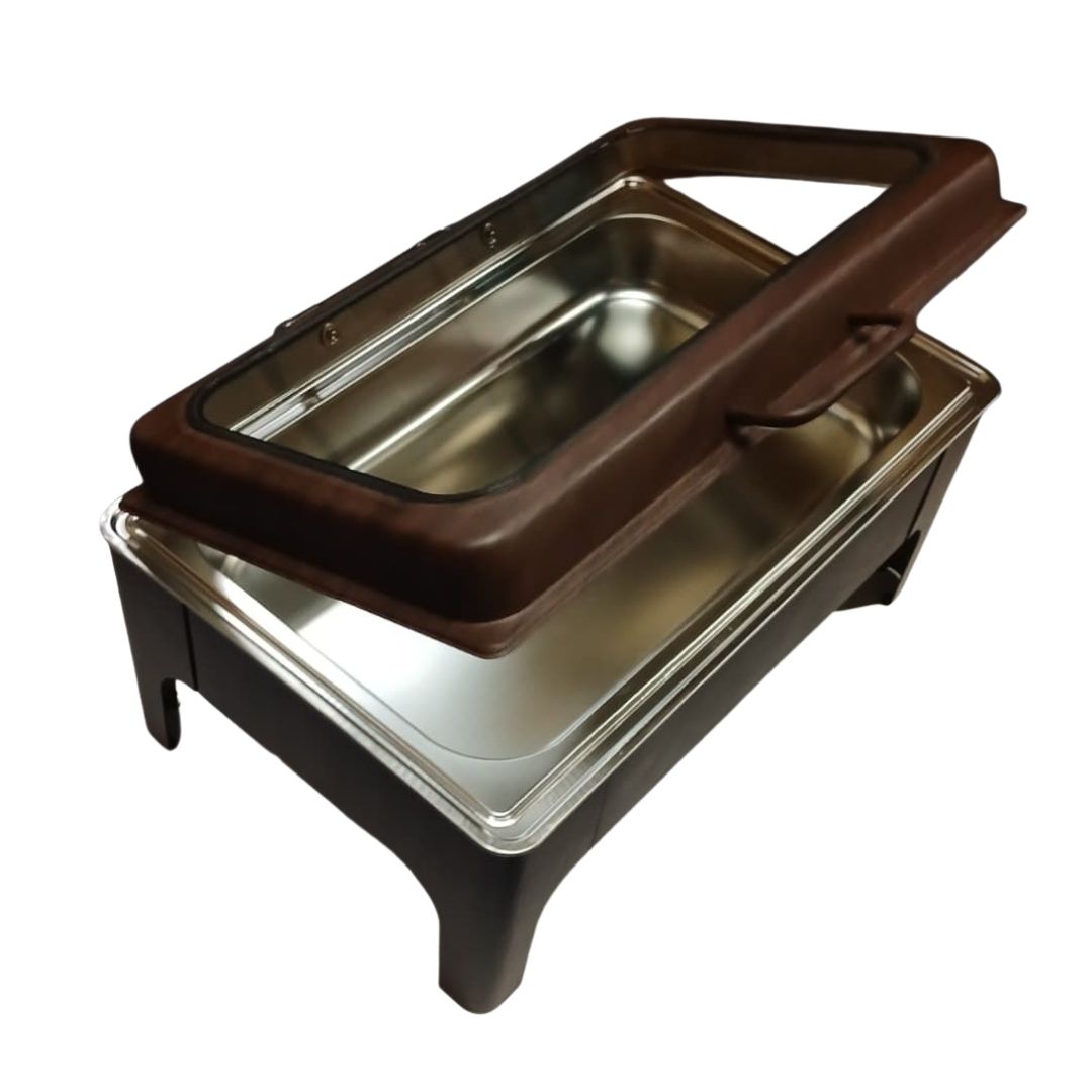 Chafing Dish - Flat Top Wood Look Brown