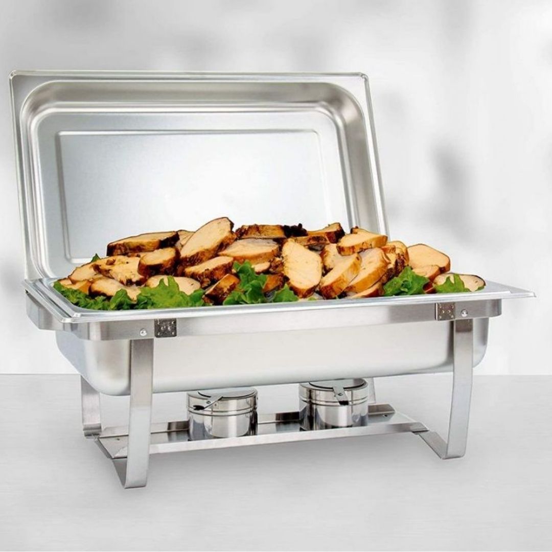 Chafing Dish - Rectangle Lid Top Silver