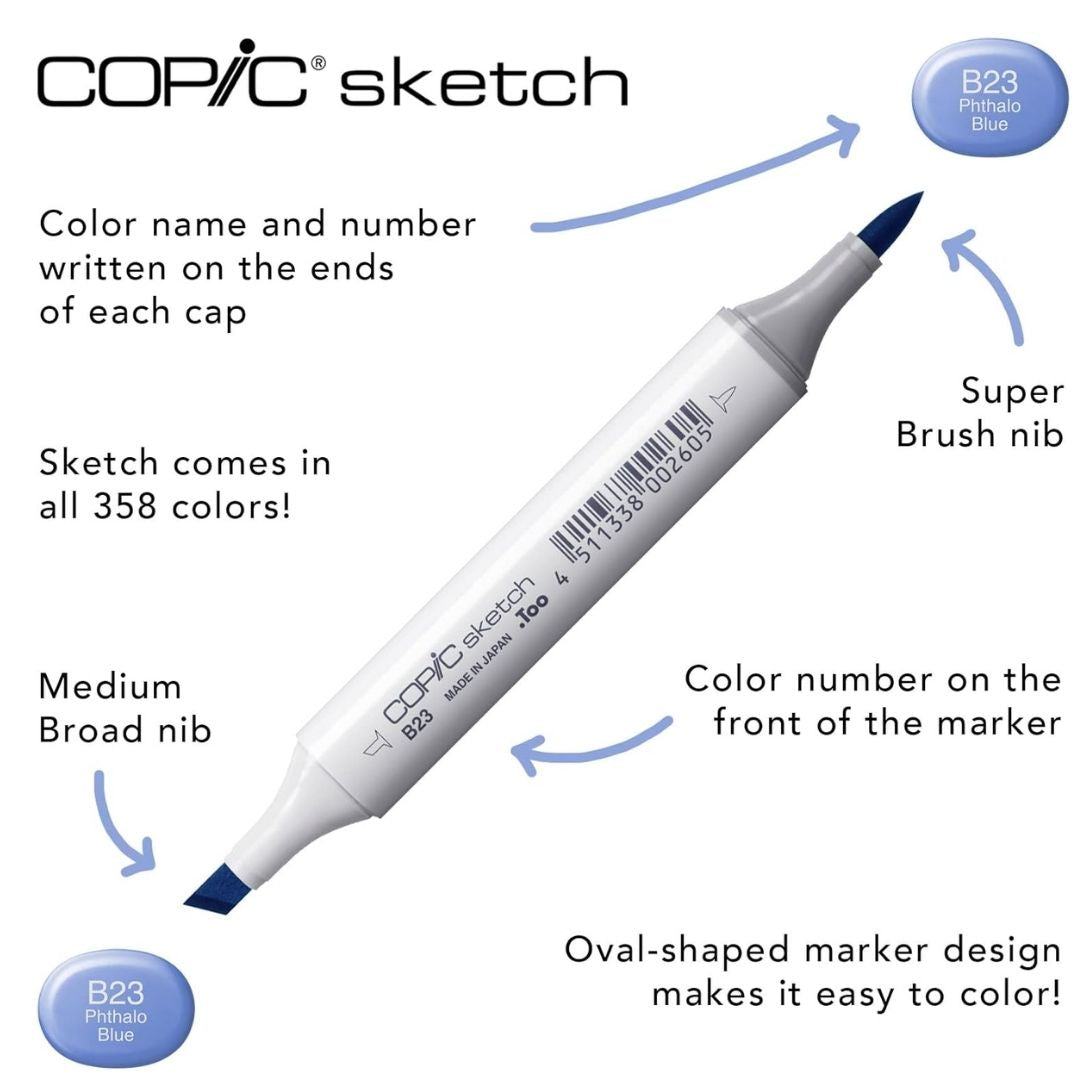 Copic - Sketch Basic Marker Set - 12 Pc