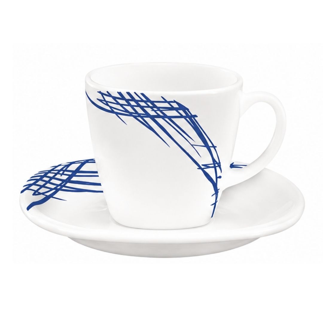 Cup & Saucer - Quadra - 6pc