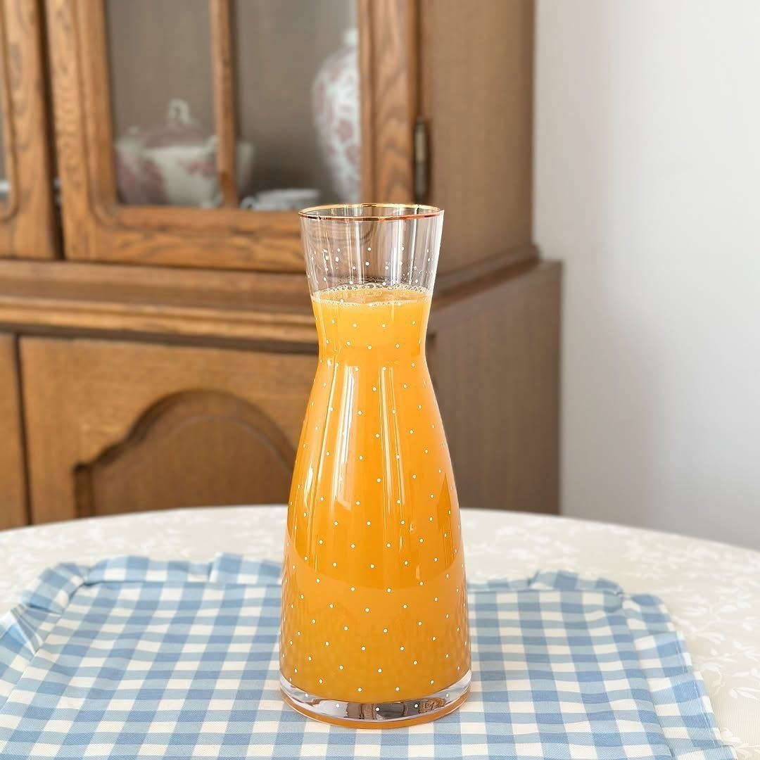 Polka Dot Glass– 1L Clear Juice & Water Jug