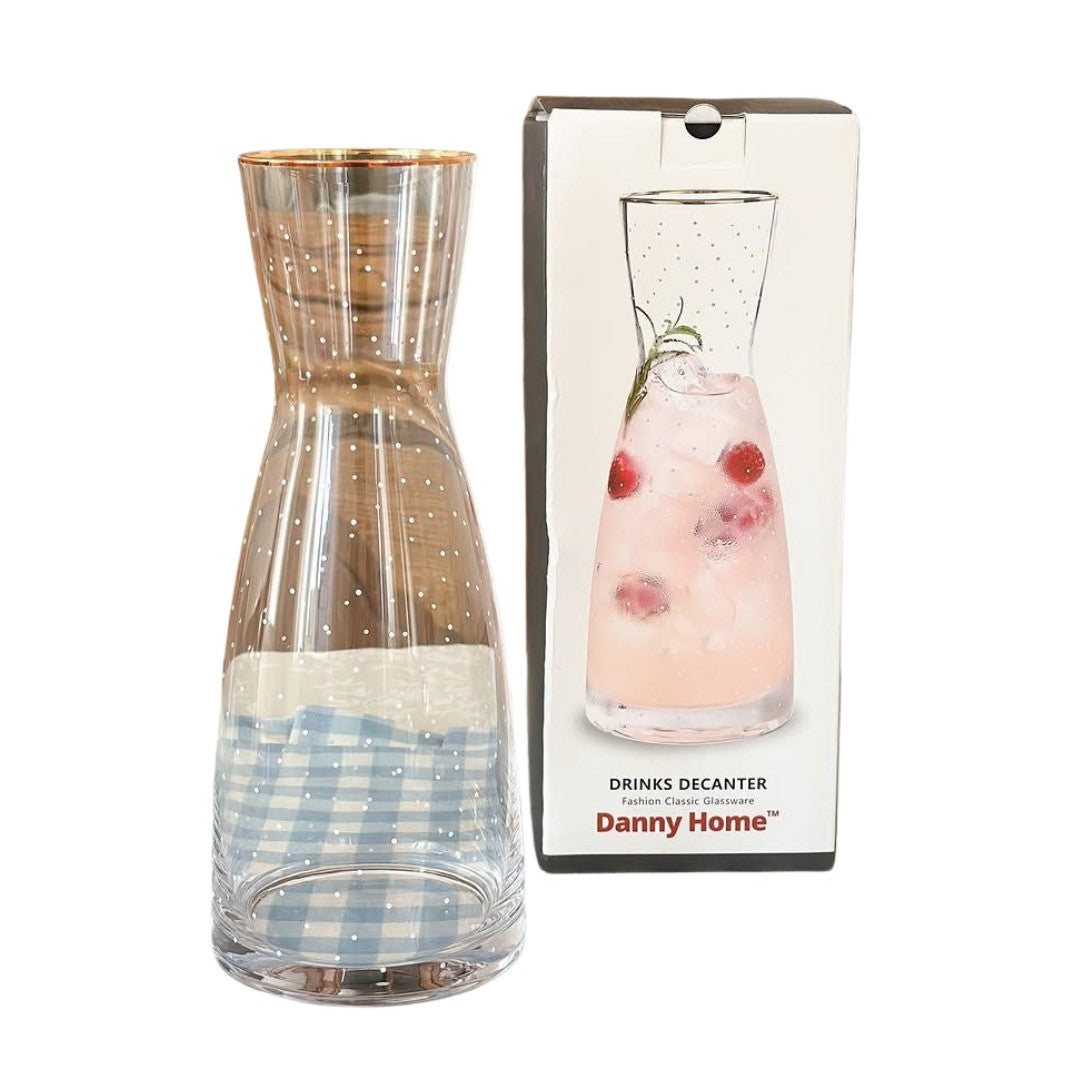 Polka Dot Glass– 1L Clear Juice & Water Jug