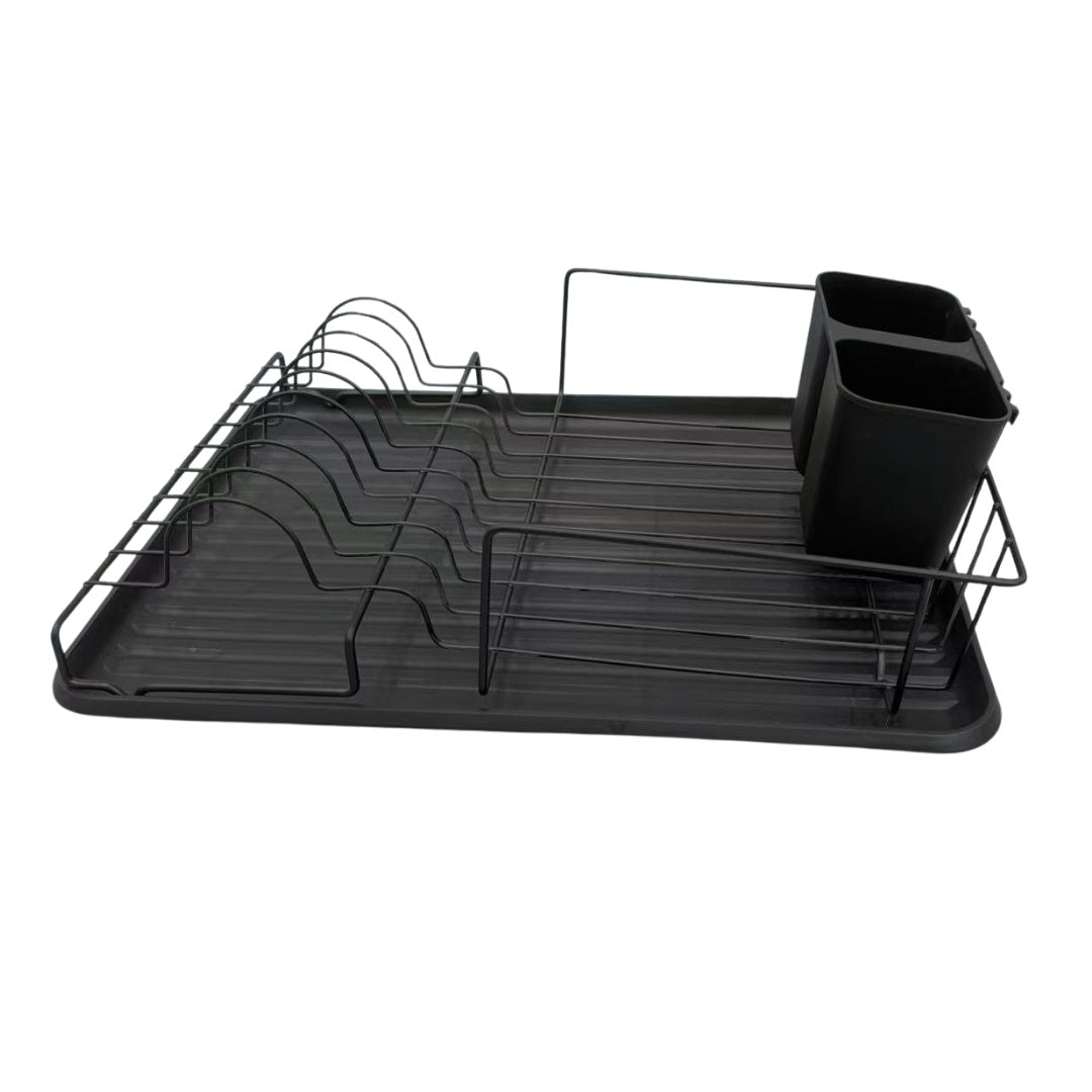 Dish Rack with Cutlery and Glasses Holder