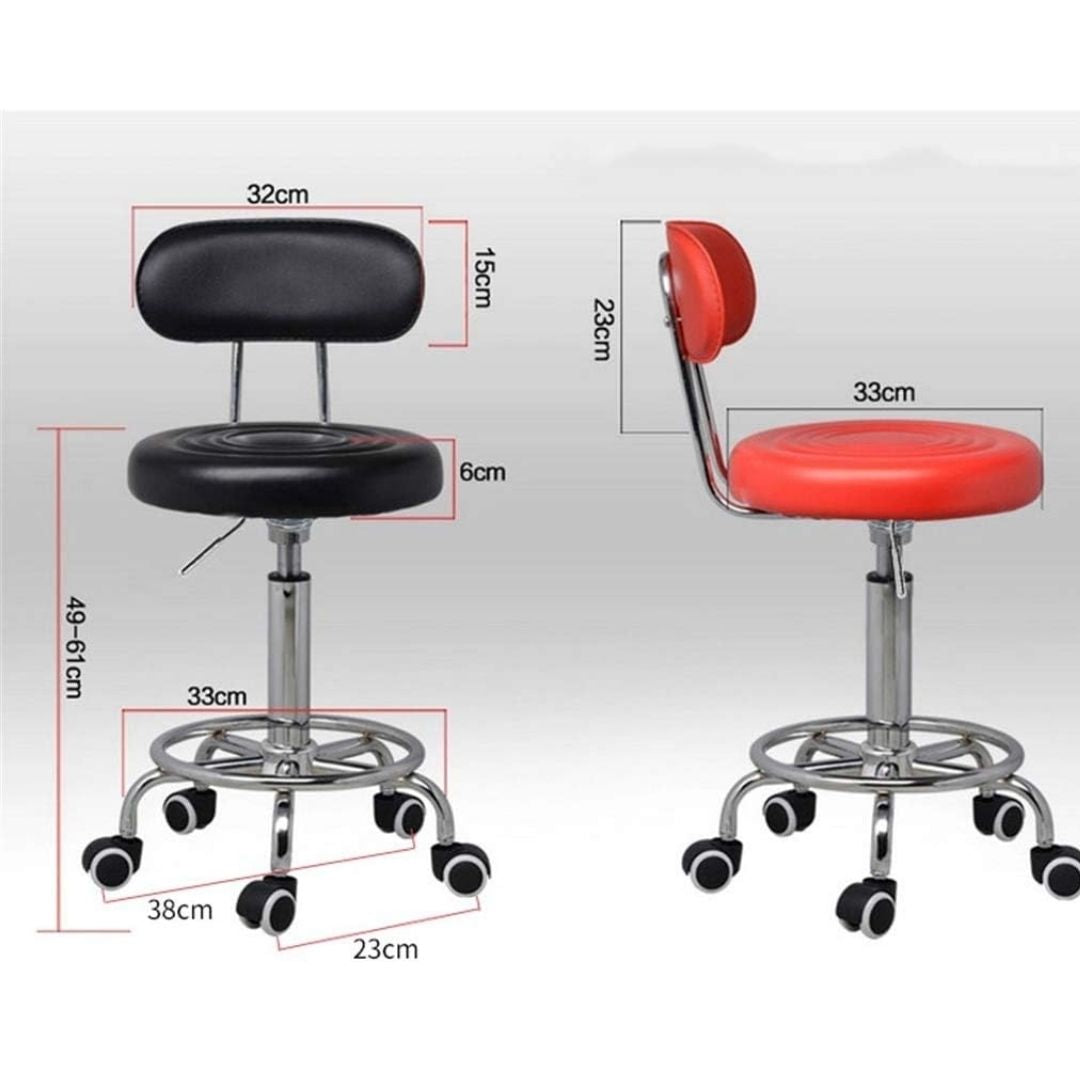 Rolling Barstool - Diyya with Backrest