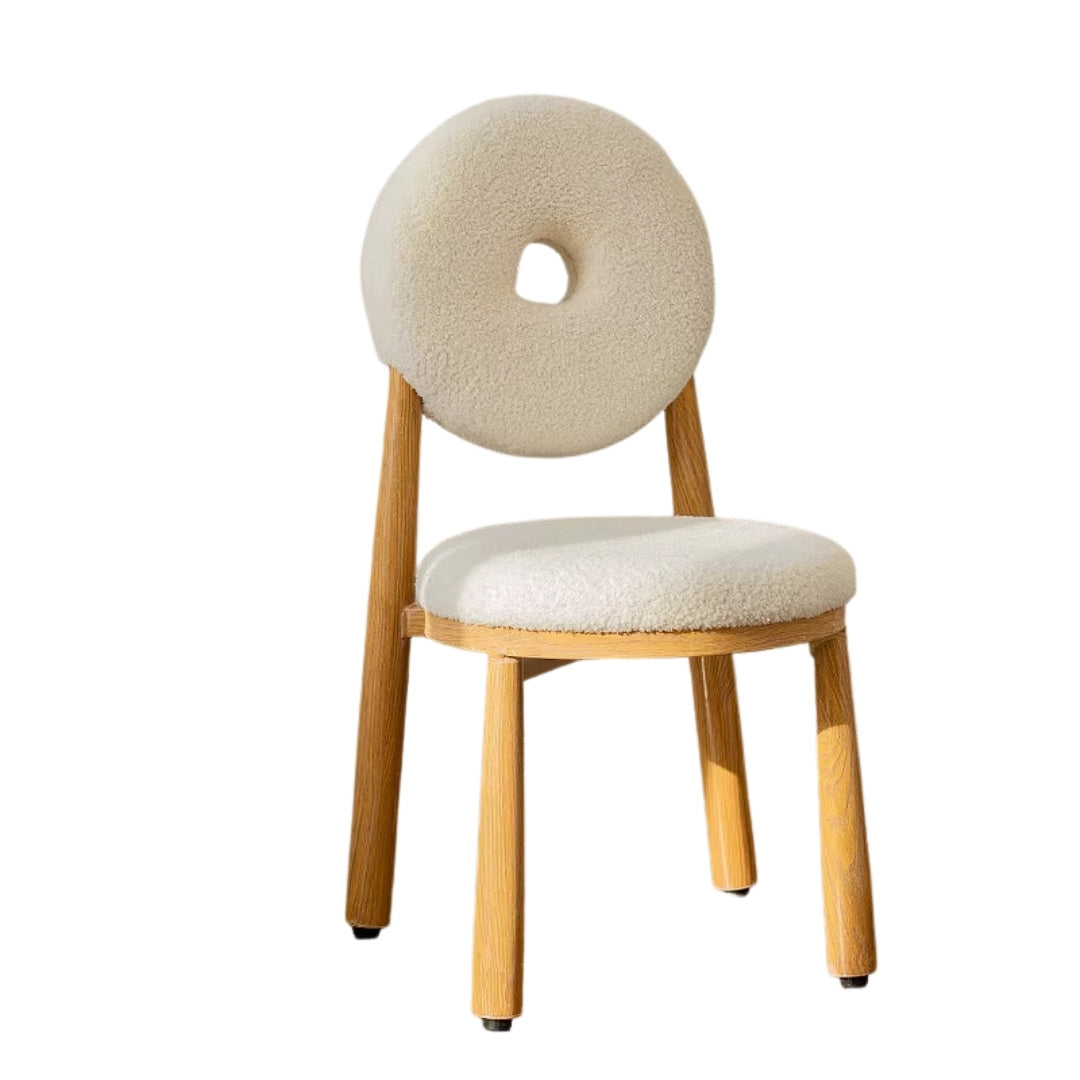 Donut Chair – Bouclé with Wood Legs