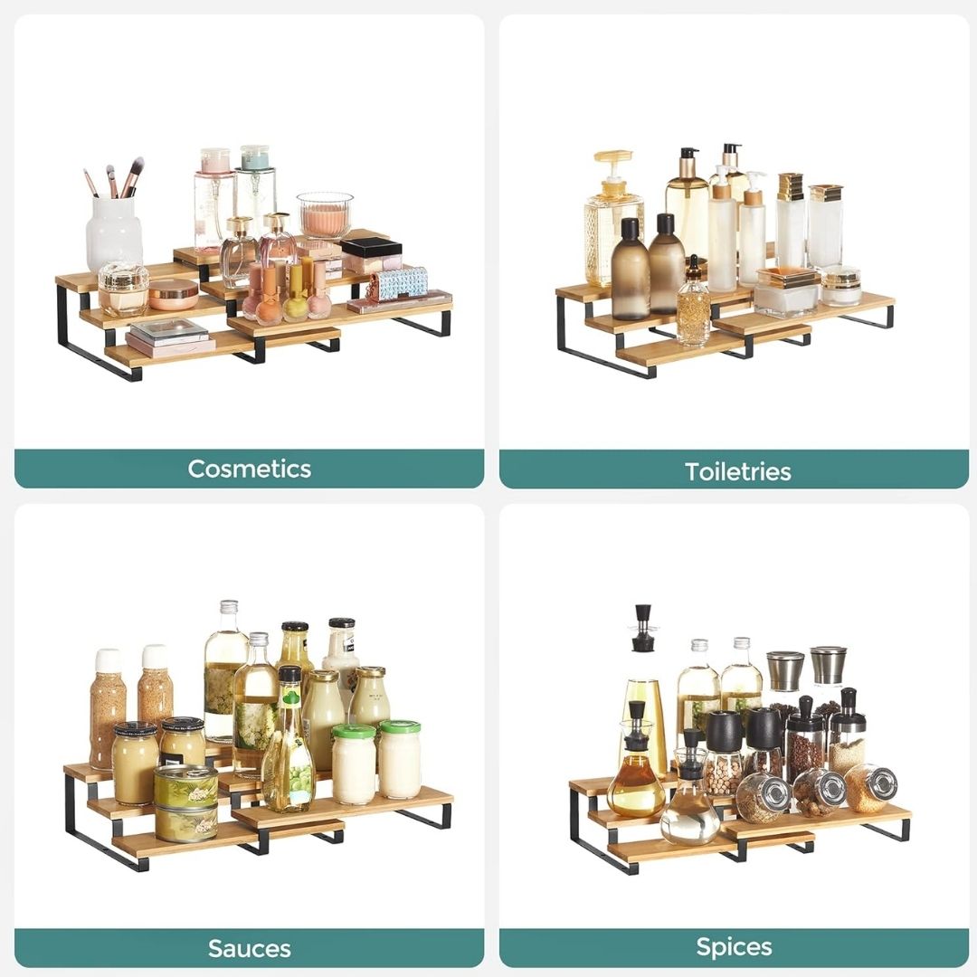 3 Tier Expandable Bamboo Organiser - 32 cm