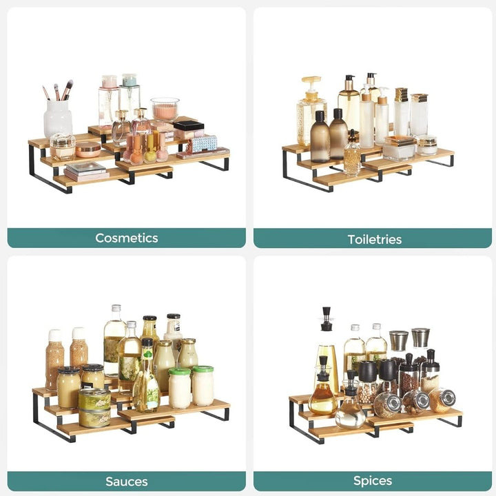 3 Tier Expandable Bamboo Organiser - 32 cm