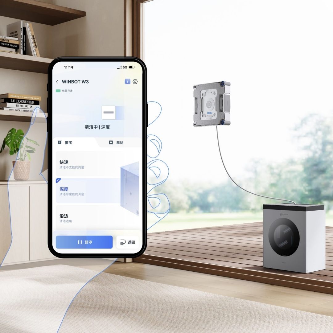 WINBOT W3 OMNI Robot Window Cleaner – Vortex Wash with WIN-SLAM 5.0 Sensor Detection