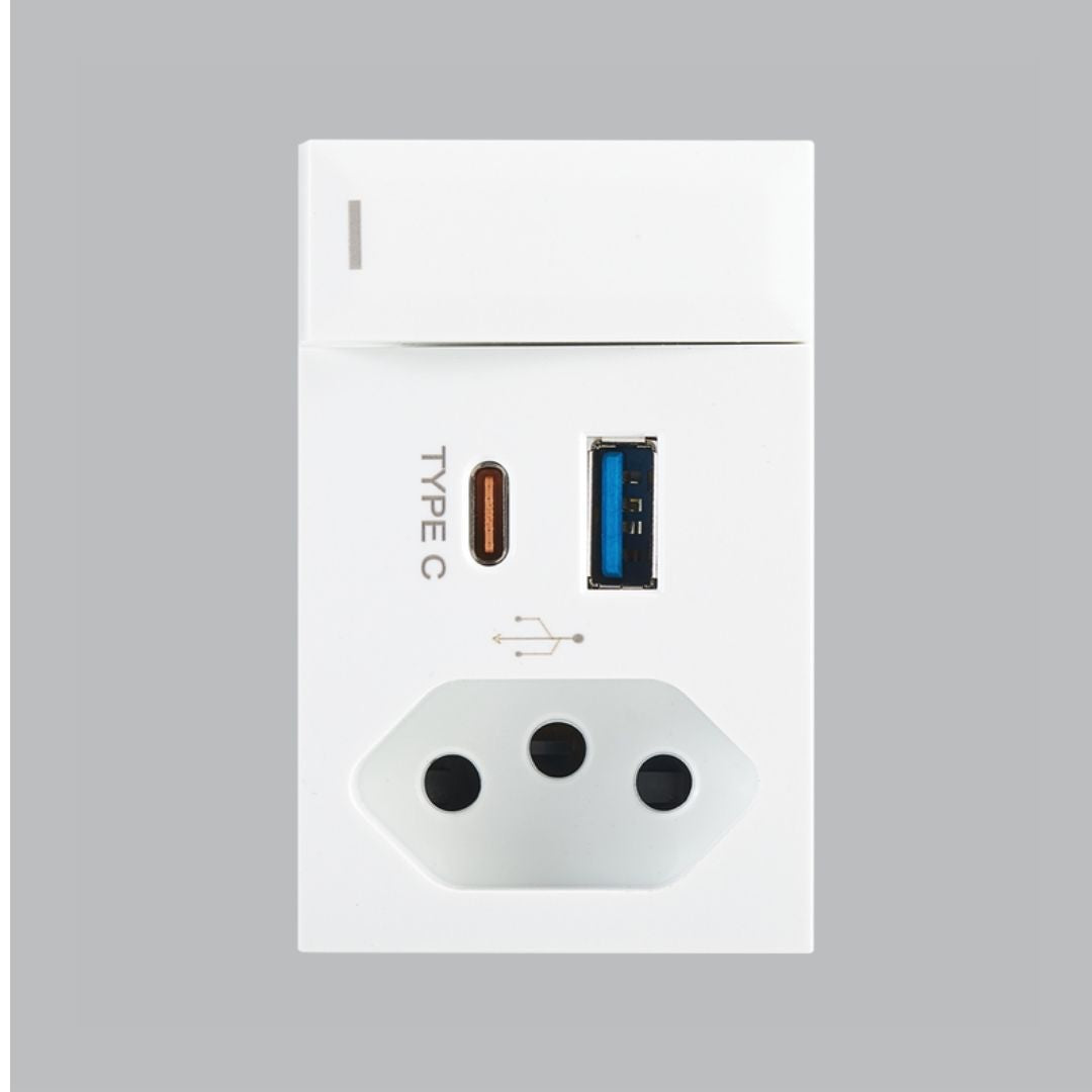 Modular 4 x 2 Socket &amp; Switch Inserts  - Triple module