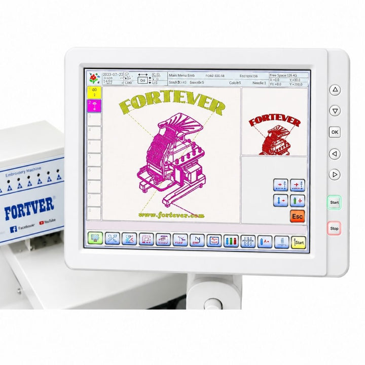 Fortever FT-1508HC - 8 Head Embroidery Machine - Industrial