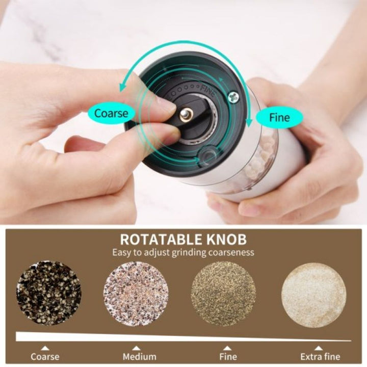 Feelive Rechargeable Salt & Pepper Grinder Set – 2 Pc