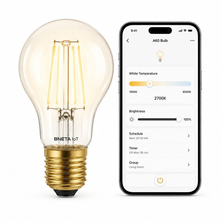 BNETA - IoT Smart Filament WiFi LED Bulb - A60 E27