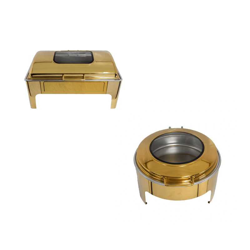 Chafing Dish - Flat Top with Window Gold