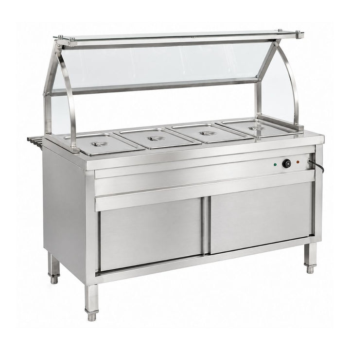 Bain Marie - 4 Pan Food Warmer Showcase - Floor Standing